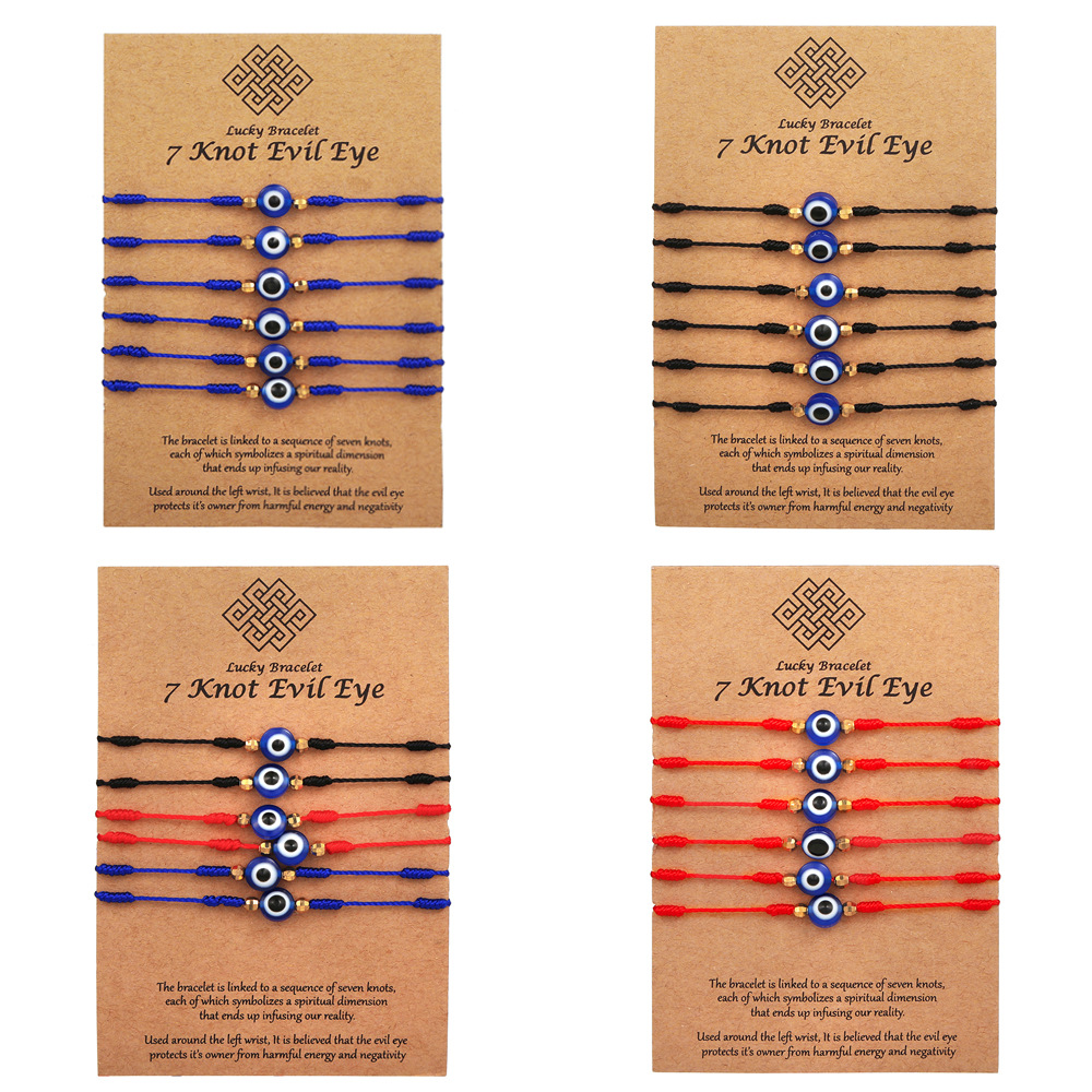 Men Accessories Evil Eye - Juego de pulseras de mal de