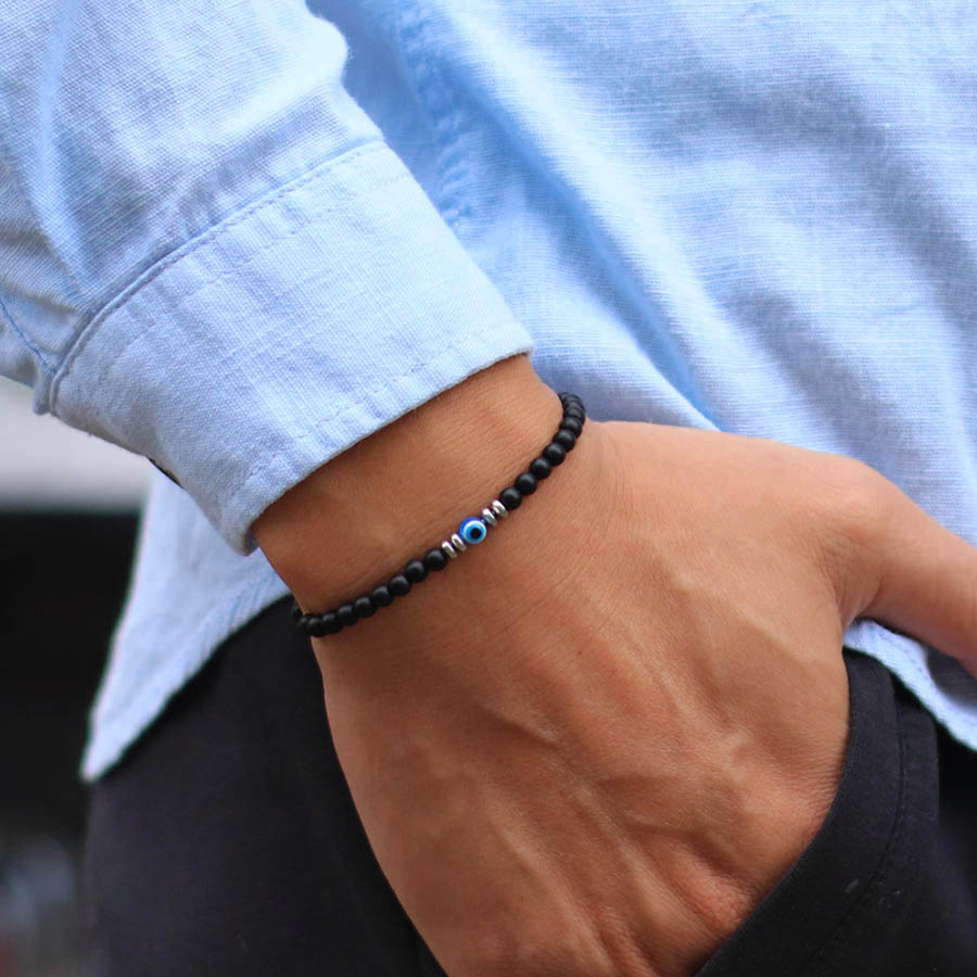 Men Accessories Evil Eye - Pulsera clásica con cuentas para hombre,