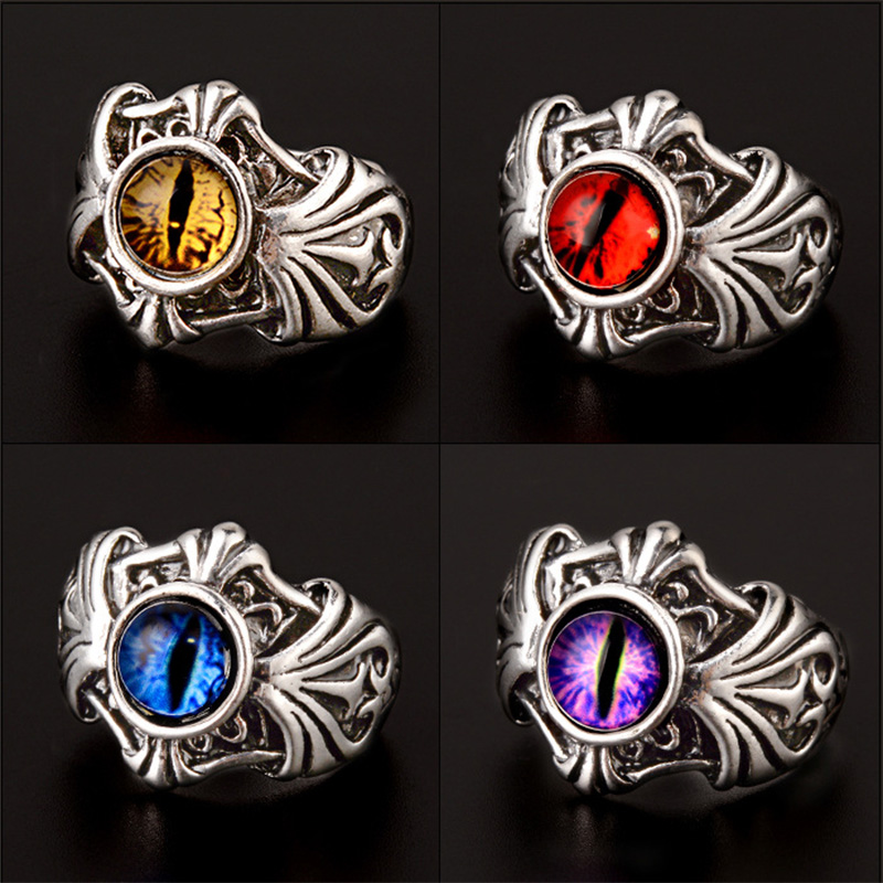 Men Accessories Evil Eye - Anillo abierto Retro vides mal de