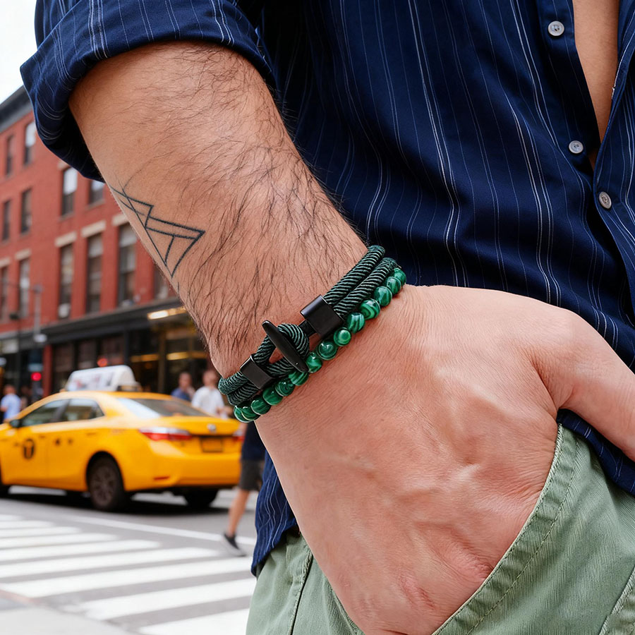 Men Accessories Unique - Conjunto de pulsera para hombre con