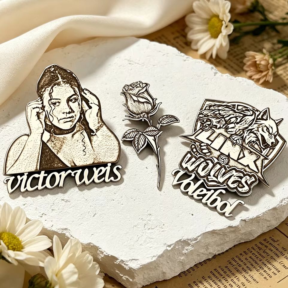 Men Accessories Unique - Broche de Metal con Foto de