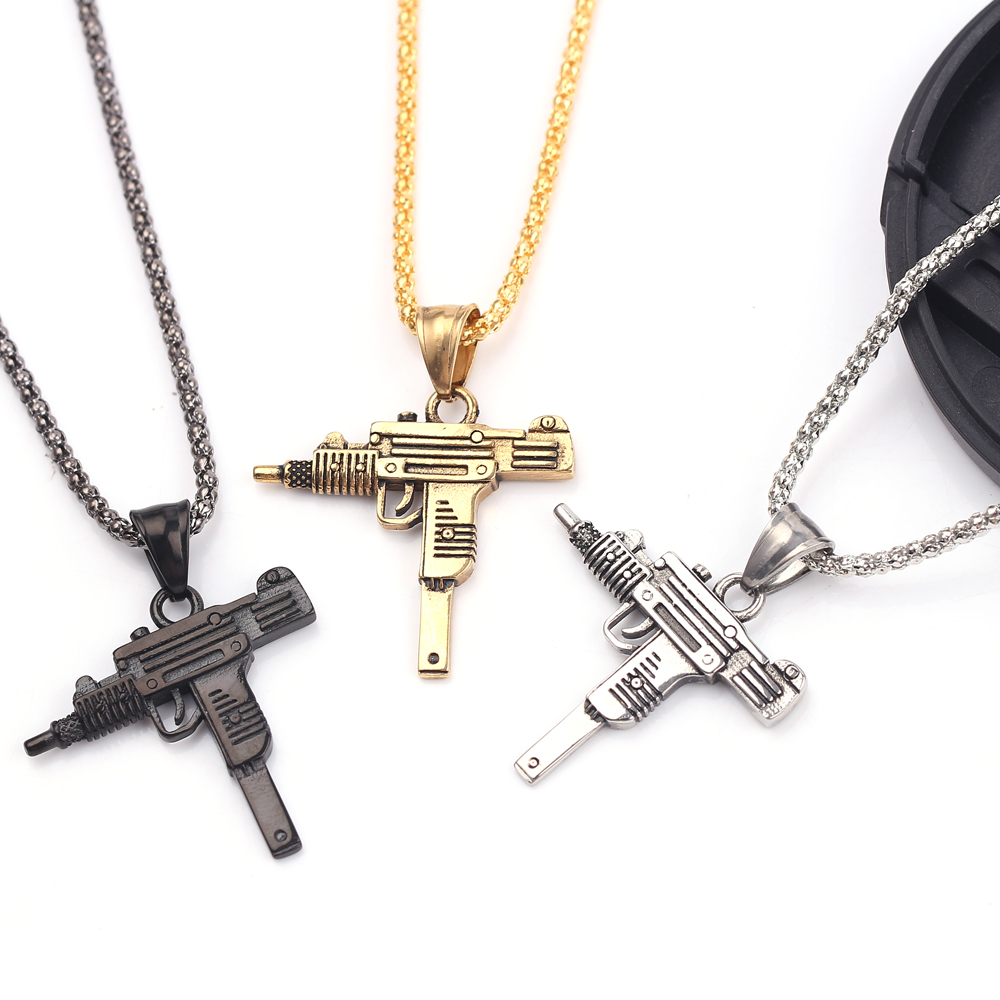 Collar con Colgante de Pistola - Men'S Accessories Fashion reseña y precio