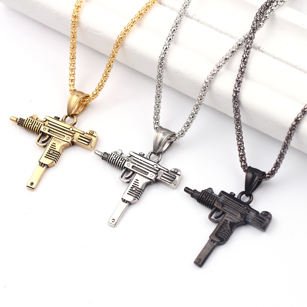 Collar con Colgante de Pistola - Men'S Accessories Fashion reseña y precio